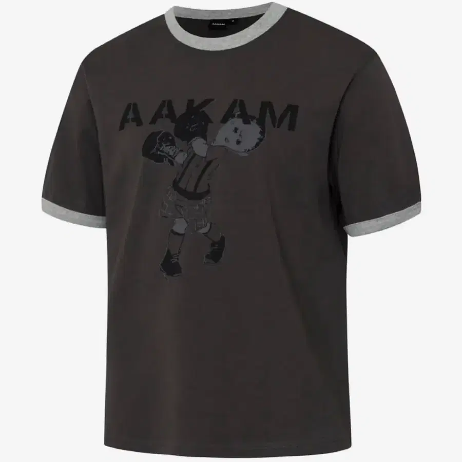 아캄 Punch Boy Printed Ringer Top 반팔티