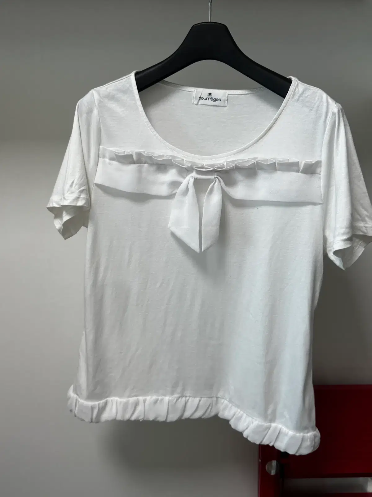 빈티지 Courreges 꾸레쥬 리본 블라우스