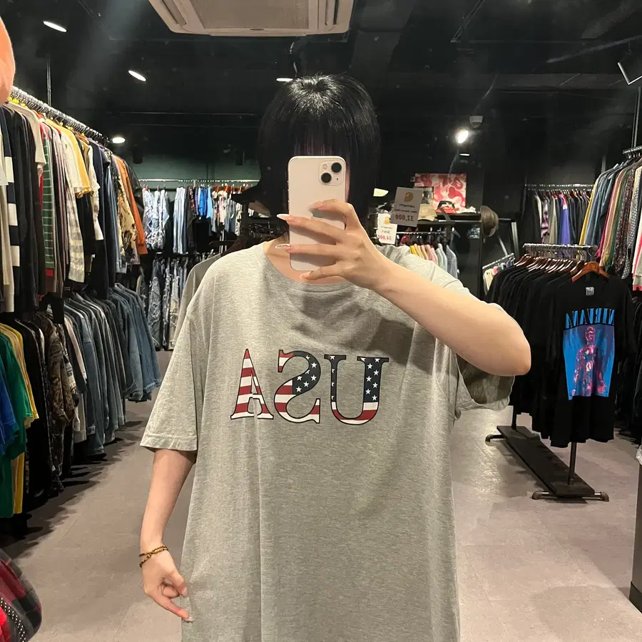 (884) VTG 빈티지 USA 레터링 프린팅 반팔 티셔츠