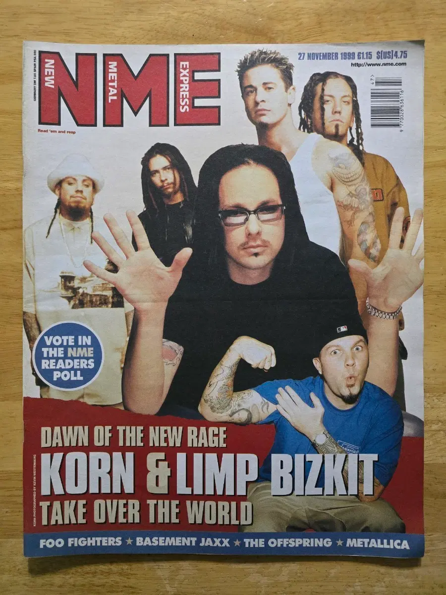 매거진 Korn Limp Bizkit NME 라지 매거진
