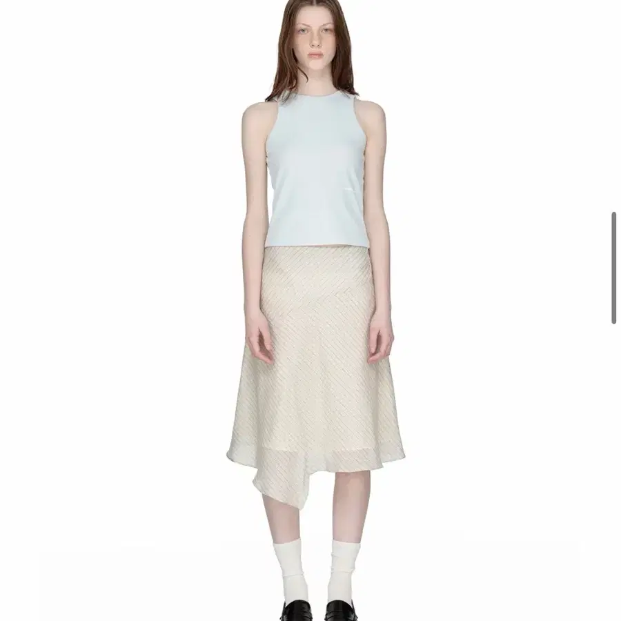 썬번프로젝트 Asymmetric Midi Skirt, BEIGE