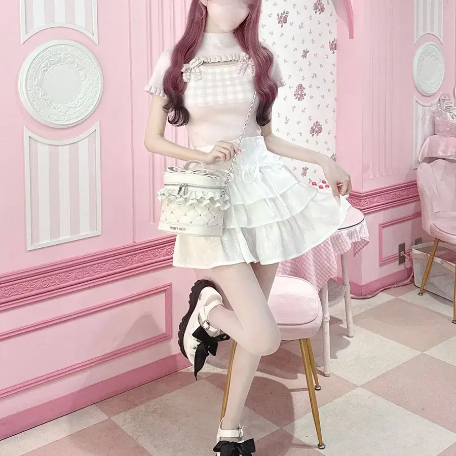HONEY MEW 허니뮤 레이스 티어드 프릴 스커트