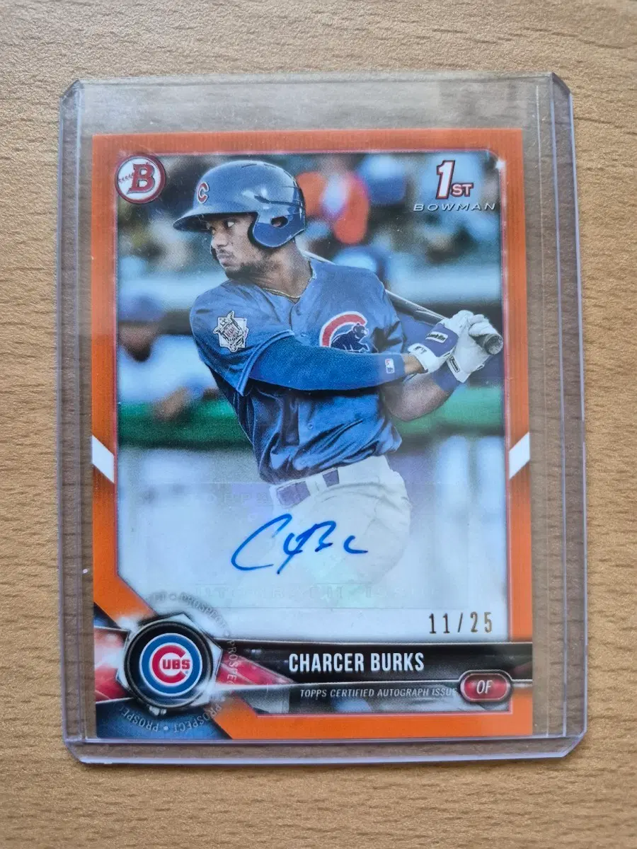 MLB 2018 바우만 시카고컵스 CHARCER BURKS 25한정 오렌지 퍼스트 오토카드 판매합니다.