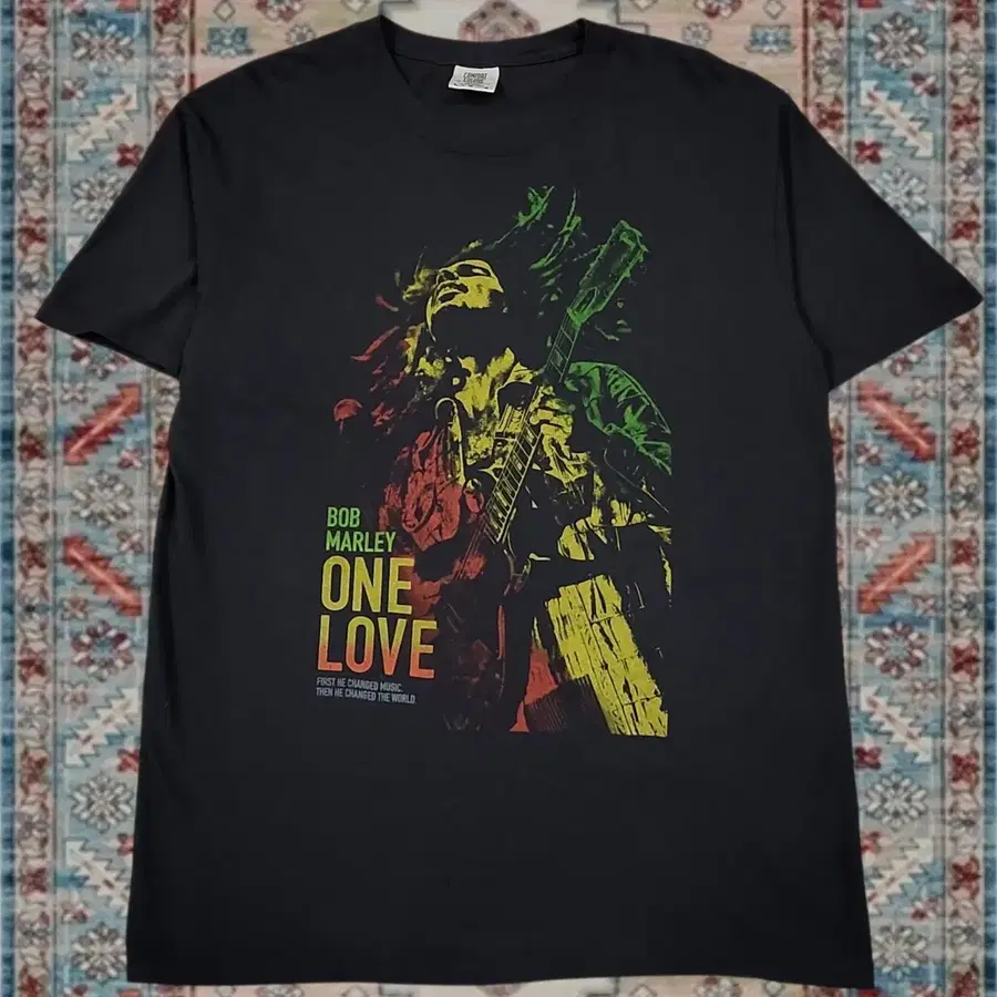 밥 말리 Bob Marley 원러브 영화 락 그래픽 티셔츠 L