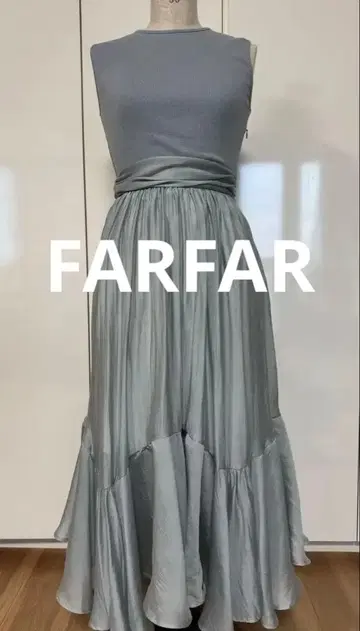 FURFUR 슬리브리스 원피스 라이트 블루 블루 그레이