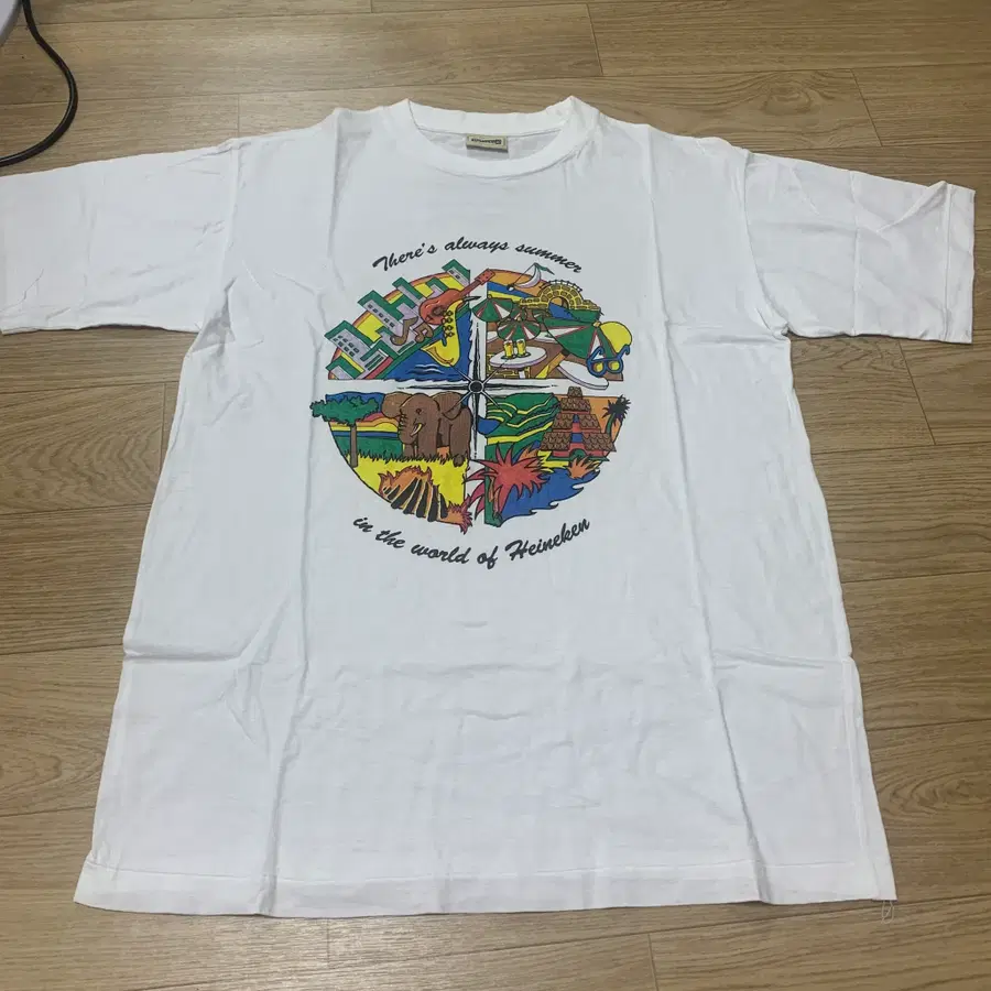 L]90s 하이네켄(Heineken) 오리지널 싱글스티치 아트워크 반팔티