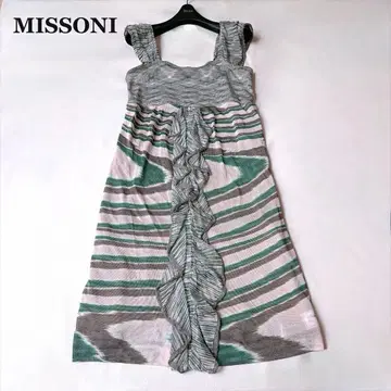 MISSONI 스트라이프 패턴 슬리브리스 원피스 프릴 이탈리아제