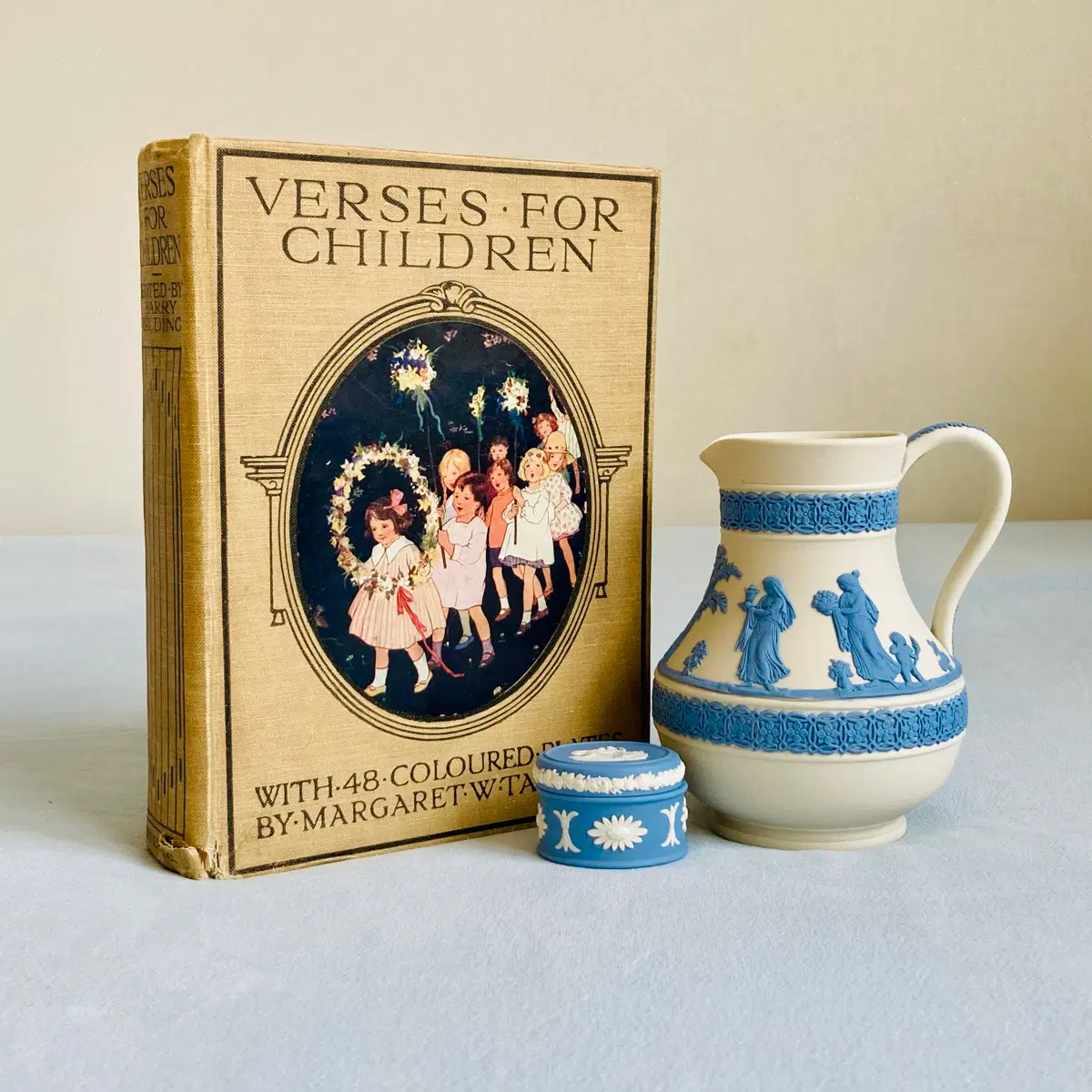 1920년대 영국 엔틱 판화 아동문학 도서 Verses for Children