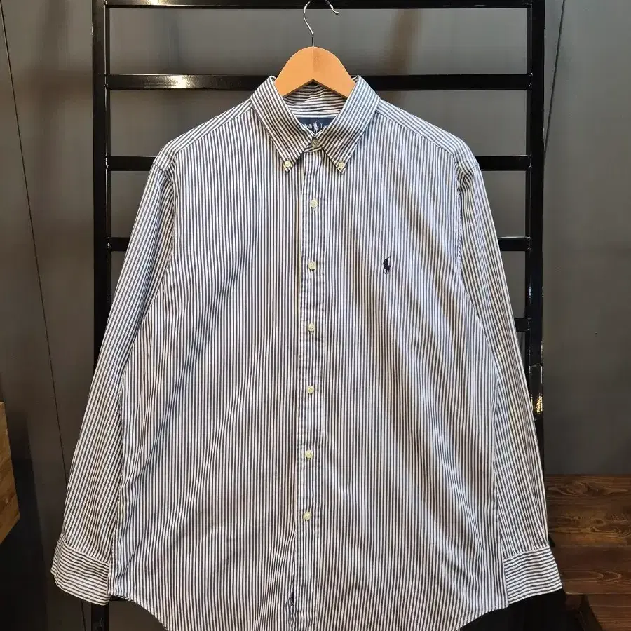 [XL] 랄프로렌 Ralph Lauren 클래식핏 블루 스트라이프 버튼다운 셔츠 남방 4.5