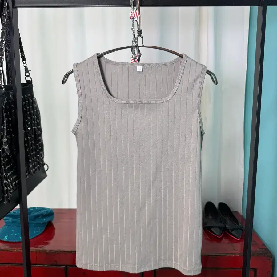 Square Neck Ribbed Sleeveless