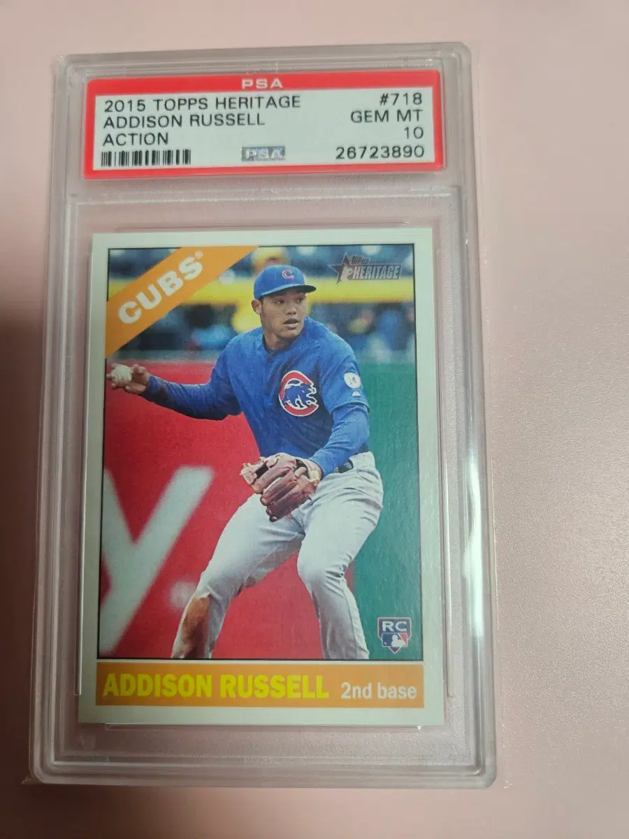 컵스 키움 용병)에디슨 러셀 PSA 10등급 2015 Topps 루키 카드