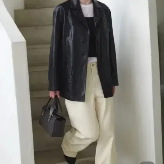 루에브르 클래식 폭스 레더 자켓