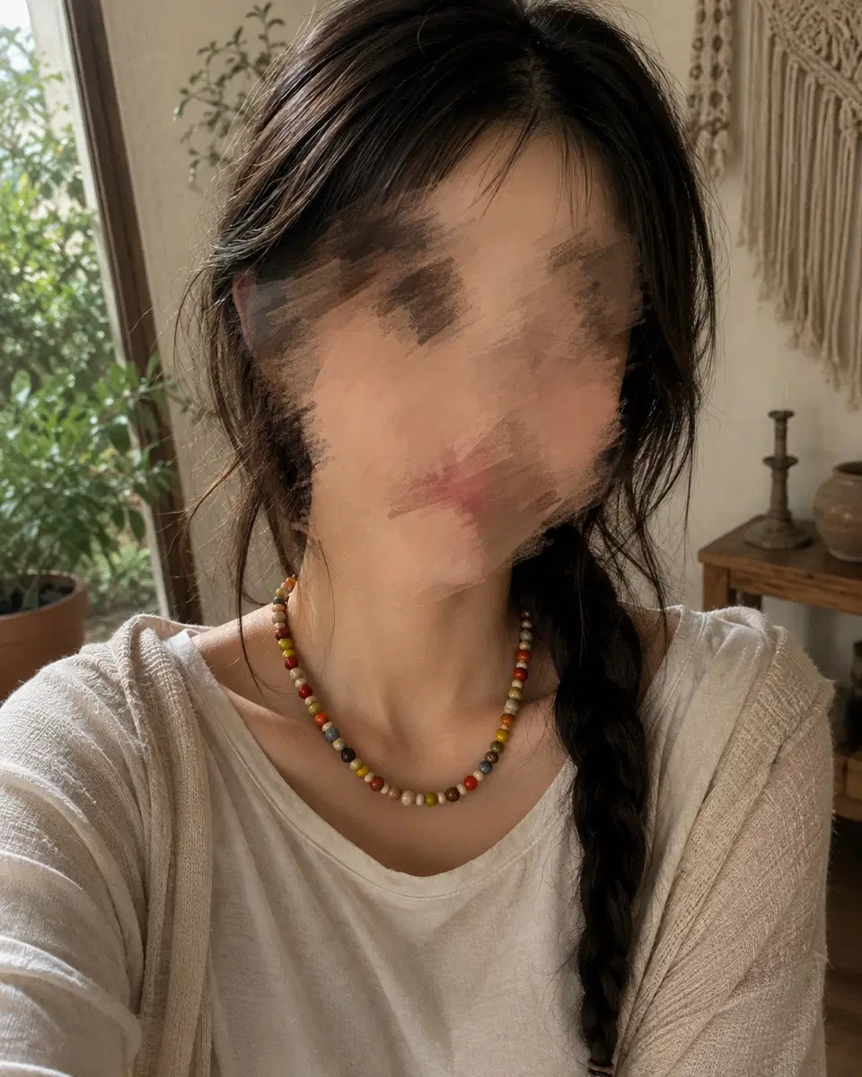 [핸드메이드] 포인트 비즈 목걸이