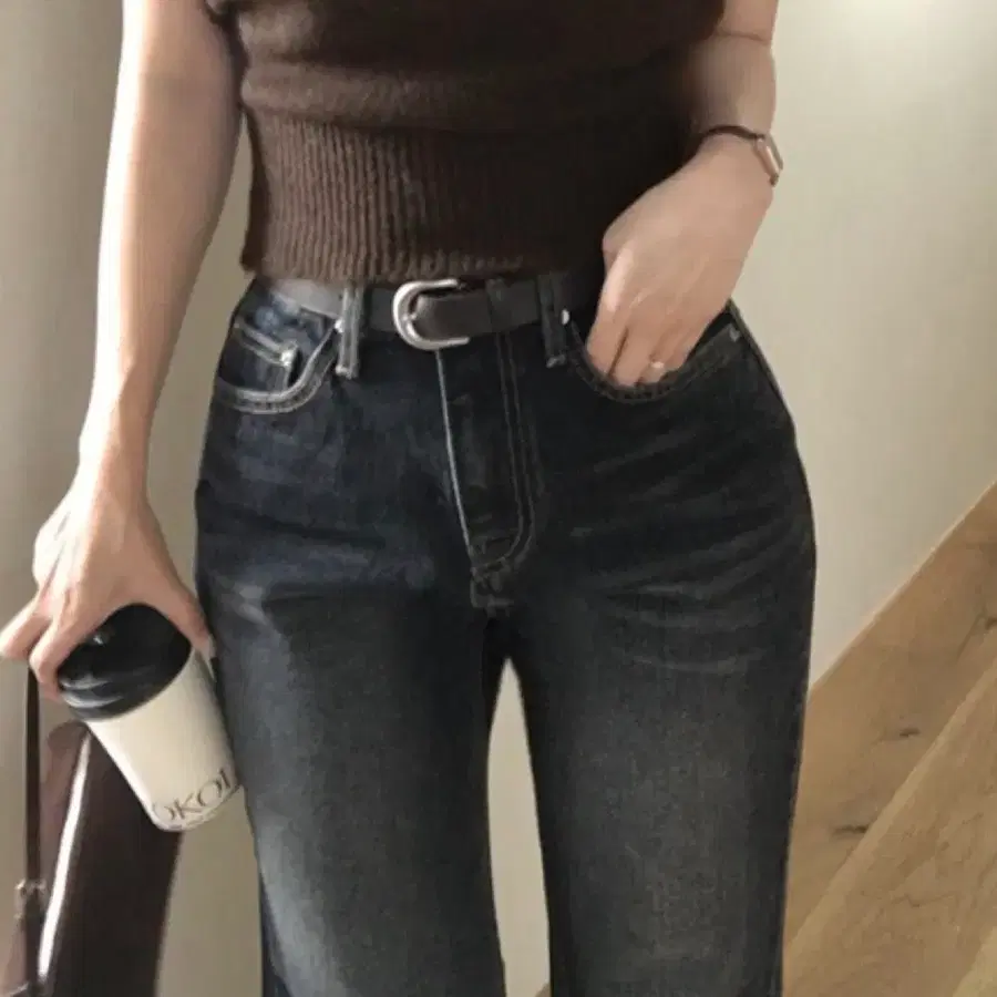 원가4만원) 한 번 입은 면100프로 진청 워싱 부츠컷 청바지