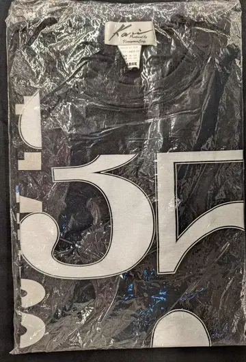 T셔츠 사와다 켄지 내일은 맑음 연예 생활 35주년 돌파 기념 블랙 L