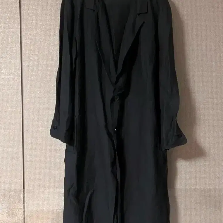 제평 리버젠 린넨 큐브라 롱자켓 블랙 검정 간절기 봄여름 코트 자켓 가디건 liberzen