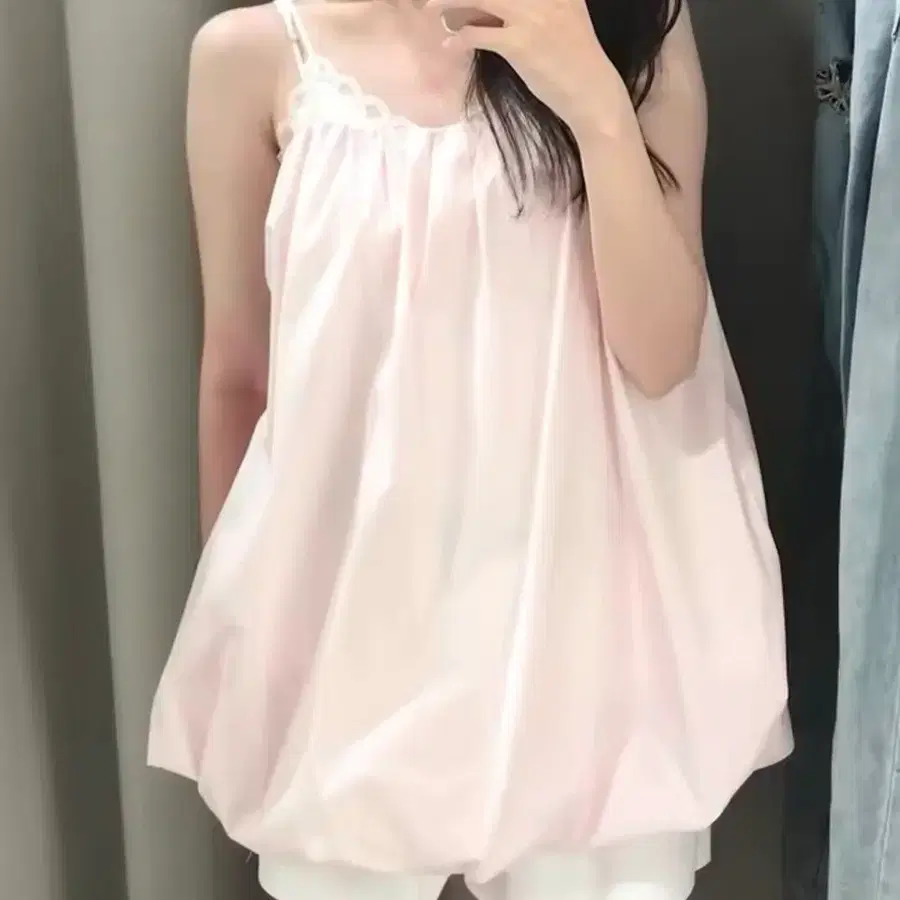 [새상품]자라 베이비 핑크 벌룬 민소매