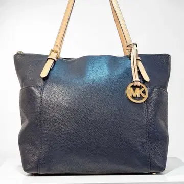 MICHAEL KORS 제트 세트 토트 네이비 천연 가죽 A4 가능
