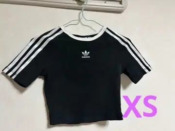 adidas 크롭 T셔츠 블랙 XS