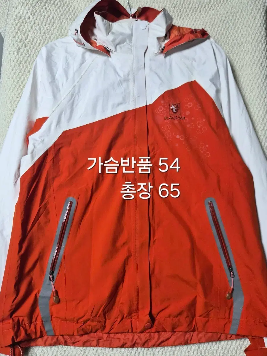 100)블랙야크 바람막이 흰색/주황색