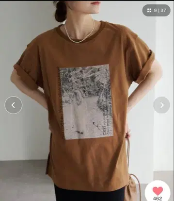 PUAL CE CIN 기능 소재 포토 프린트 티셔츠