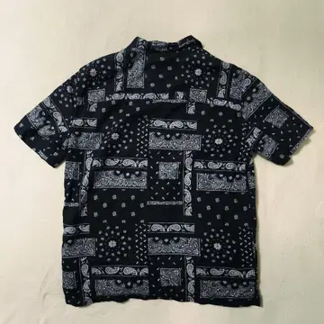 00's GAP 코튼 린넨 스리랑카 제조 페이즐리 무늬 블랙 M