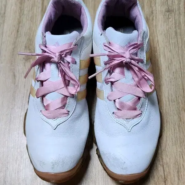 아디다스 여성 리본장식 골프화 화이트 핑크-(240)