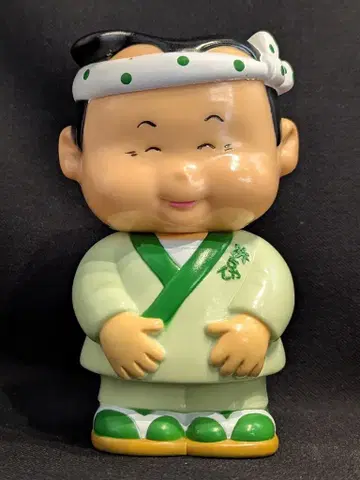 하마즈시 하마짱 소프트 비닐 저금통 연한 녹색 조리복 180mm