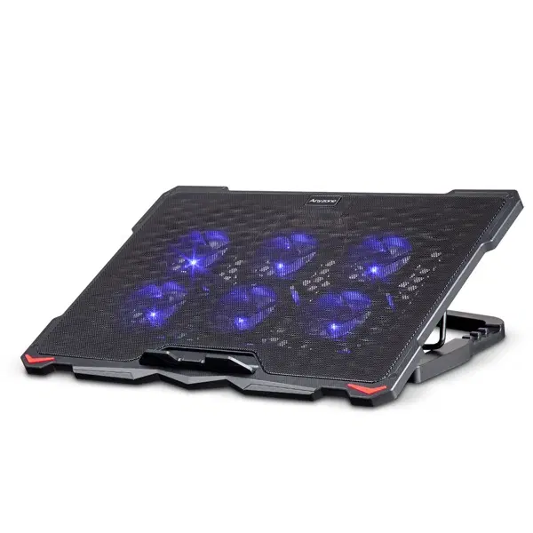 6팬 RGB LED 게이밍 노트북 쿨러 받침대 17인치 블랙