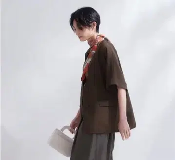 오파크 클립 린넨 라이크 자켓 노카라
