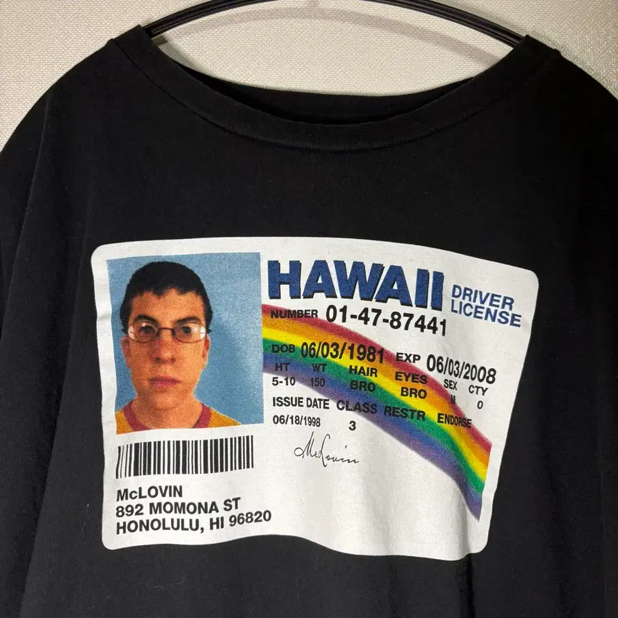 슈퍼배드(2007) 공식 라이센스 <McLOVIN's fake ID> 반팔티