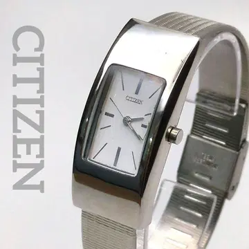 작동 양호 CITIZEN 여성용 뱅글 워치 렉탱귤러