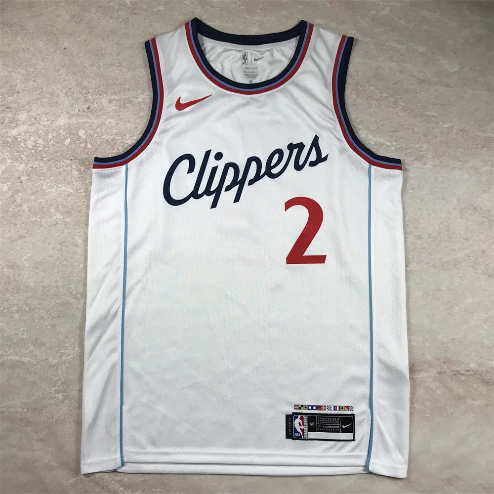 코와이 레너드 NBA 농구복 로스앤젤레스 클리퍼스 2호 뉴화이트 핫스탬프
