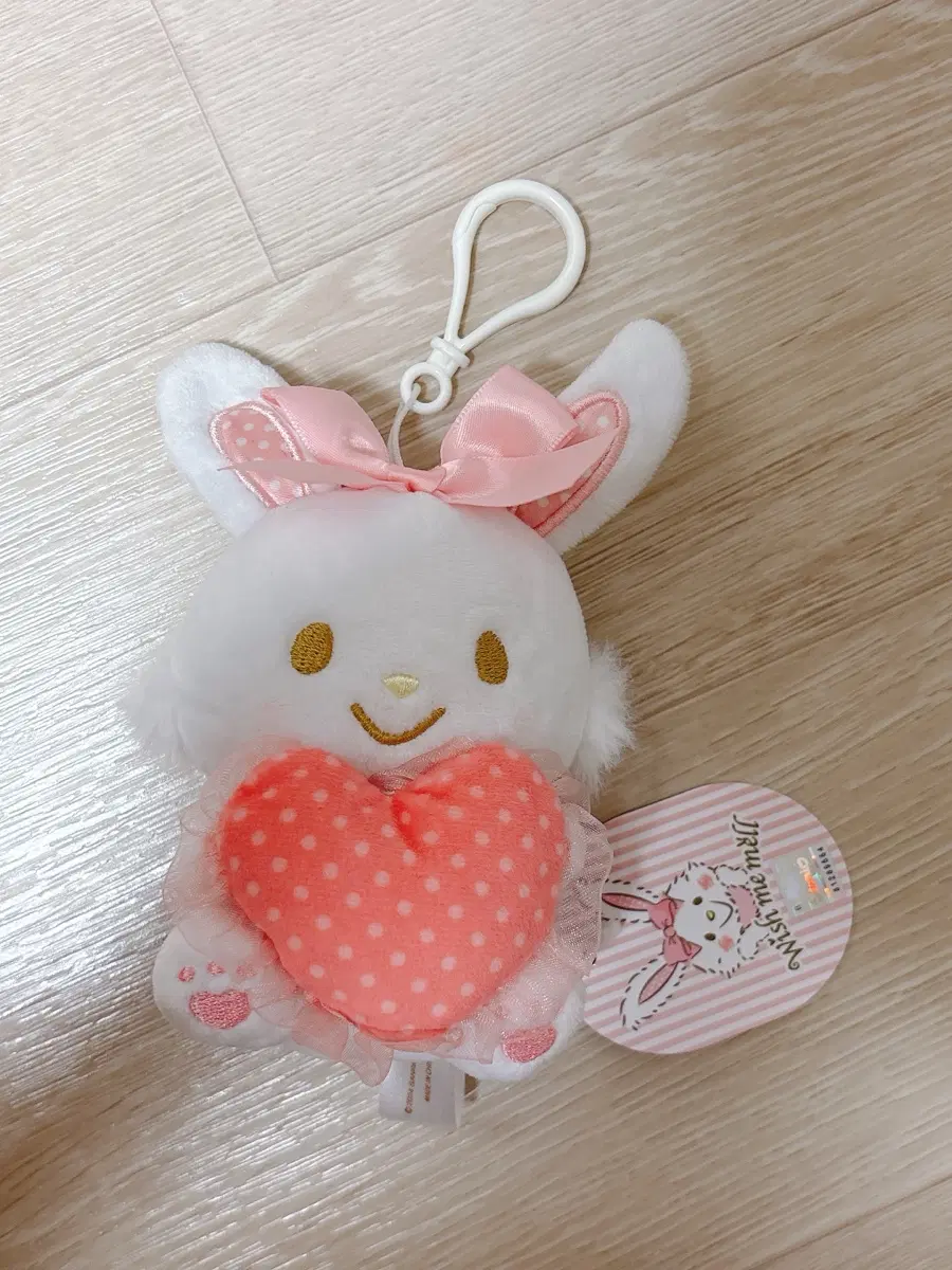 산리오 위시미멜 리본 하트 인형 키링