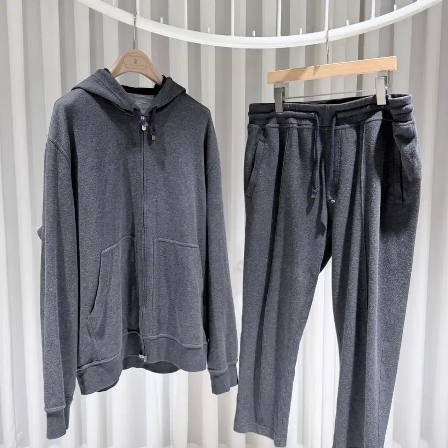 (A+/XXL,XL) / 브루넬로 쿠치넬리 코튼 나일론 그레이 셋업