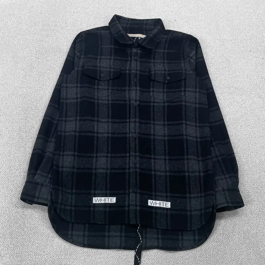 오프화이트 14fw 초판 애로우 플란넬 울 셔츠