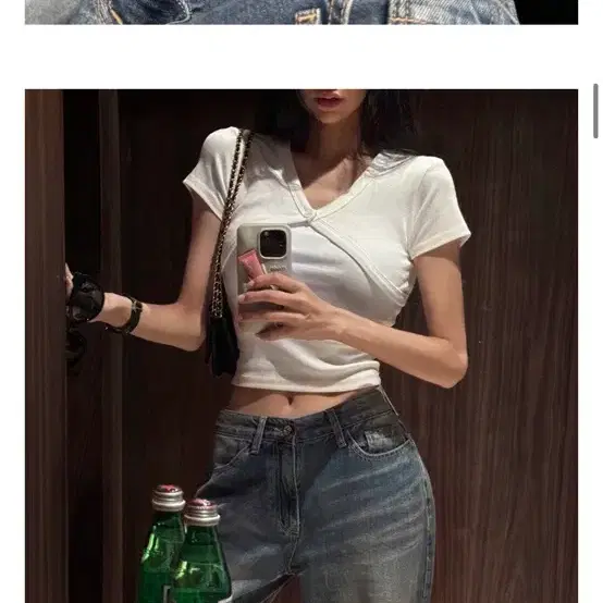 구즈 반팔 볼레로 가디건 티셔츠