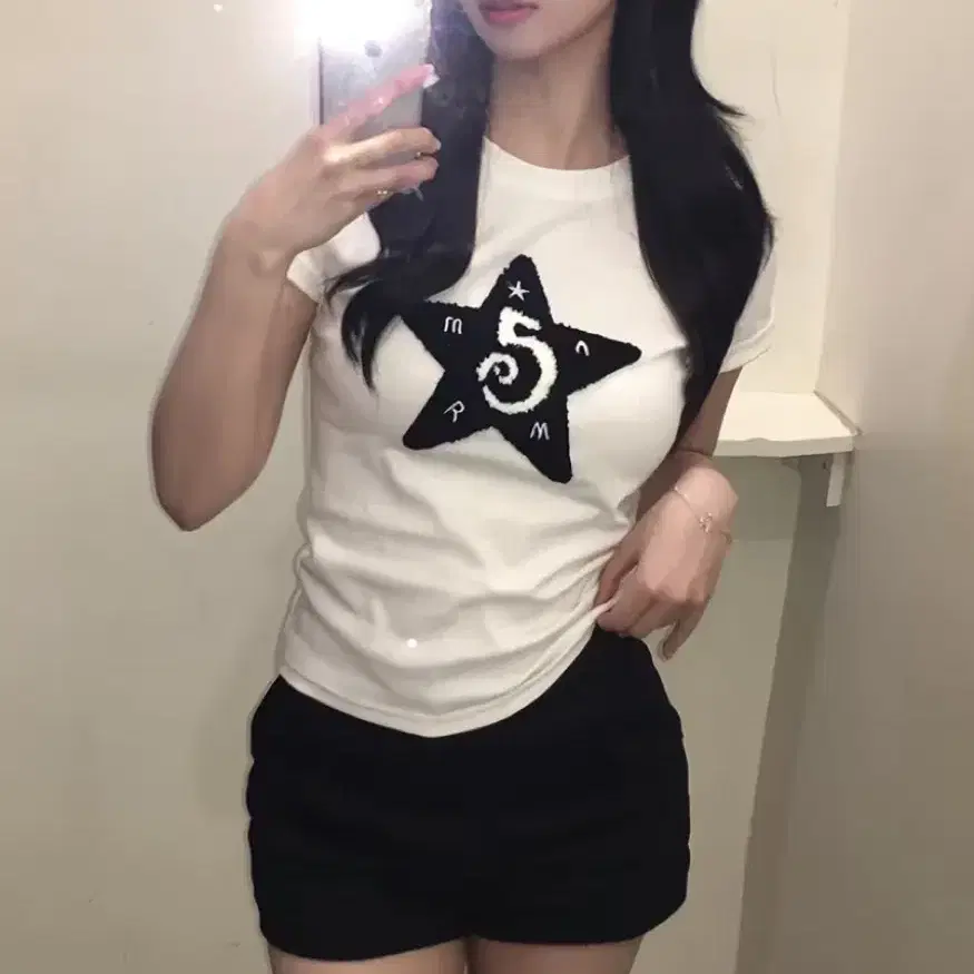 별 프린팅 반팔티