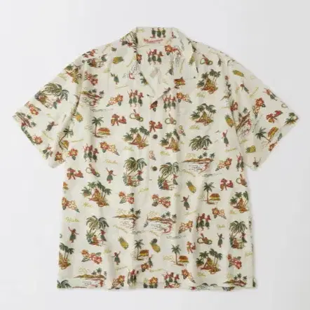 아웃스탠딩 HAWAIIAN OPEN COLLAR HALF SHIRT HULA_IVORY