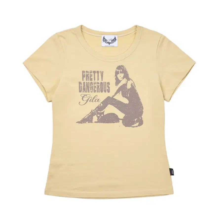 새상품) 길라아카이브 DANGER GIRL CROP T-SHIRTS YELLOW 레몬 코어 무신사 반팔티