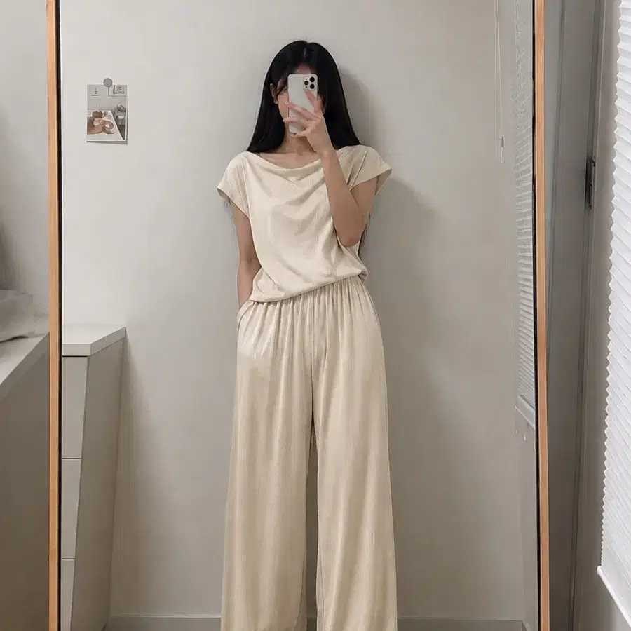 베이지 골지 셋업 새상품
