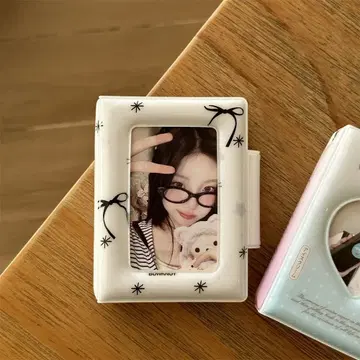 블랙 리본 미니 포카 바인더 1단 키링 포토앨범 콜렉트북