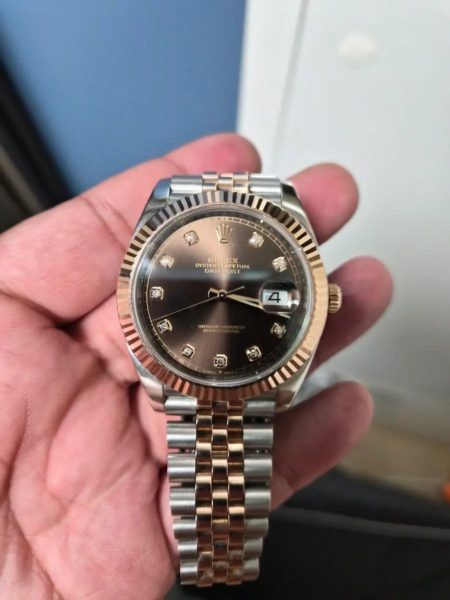 데이저스트41mm 초코판10p 로즈골드콤비