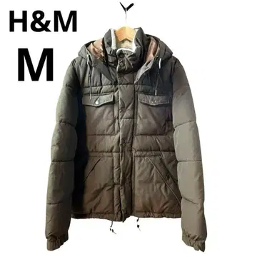 H&M 다운 자켓 카키 보아 라이닝 175cm 사이즈 M