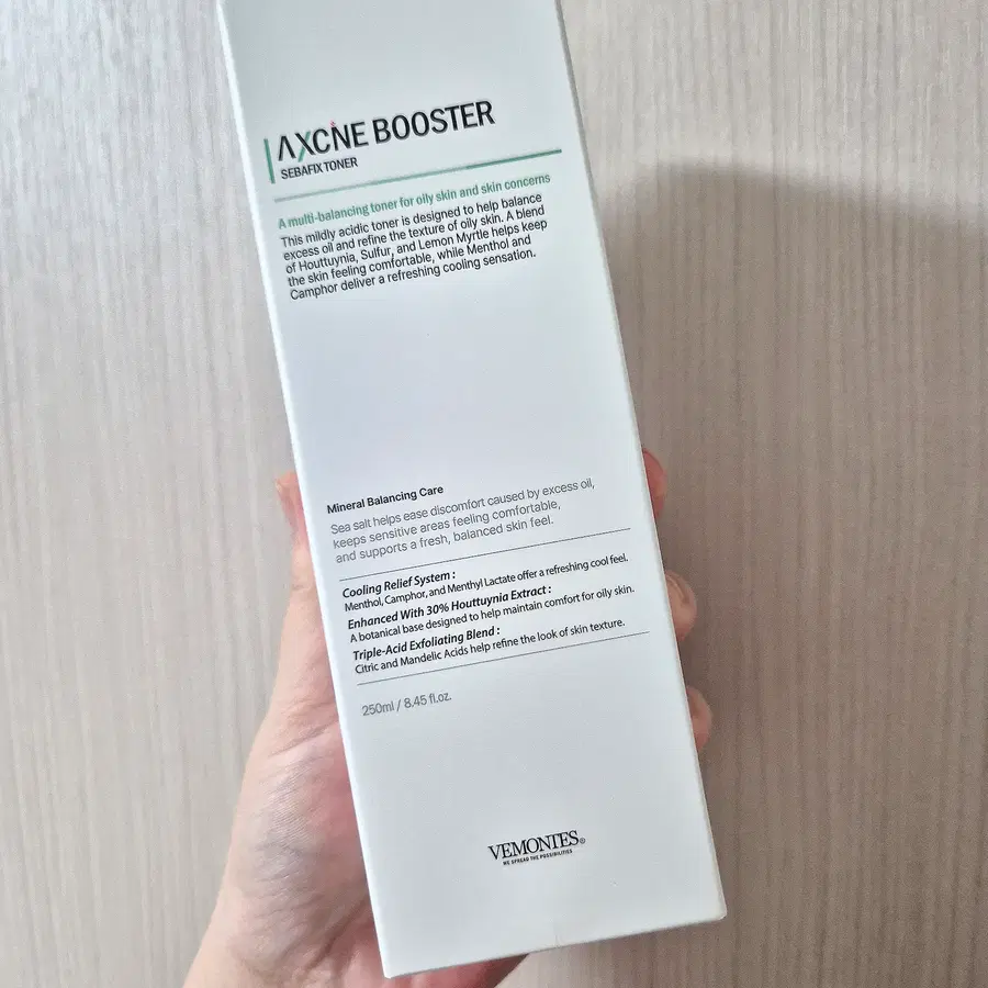 베몽테스 악신 부스터 세바픽스 토너 250ml 여드름 트러블 진정 피지 모공 토너
