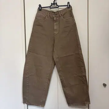 [ 새상품 ] B.C.STOCK DU JOUR 브라운 데님 배럴 레그 팬츠