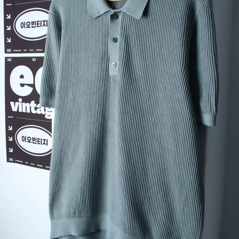 (XL-2XL) 코스 반팔 카라 티셔츠 빅사이즈 니트 무지-H36038