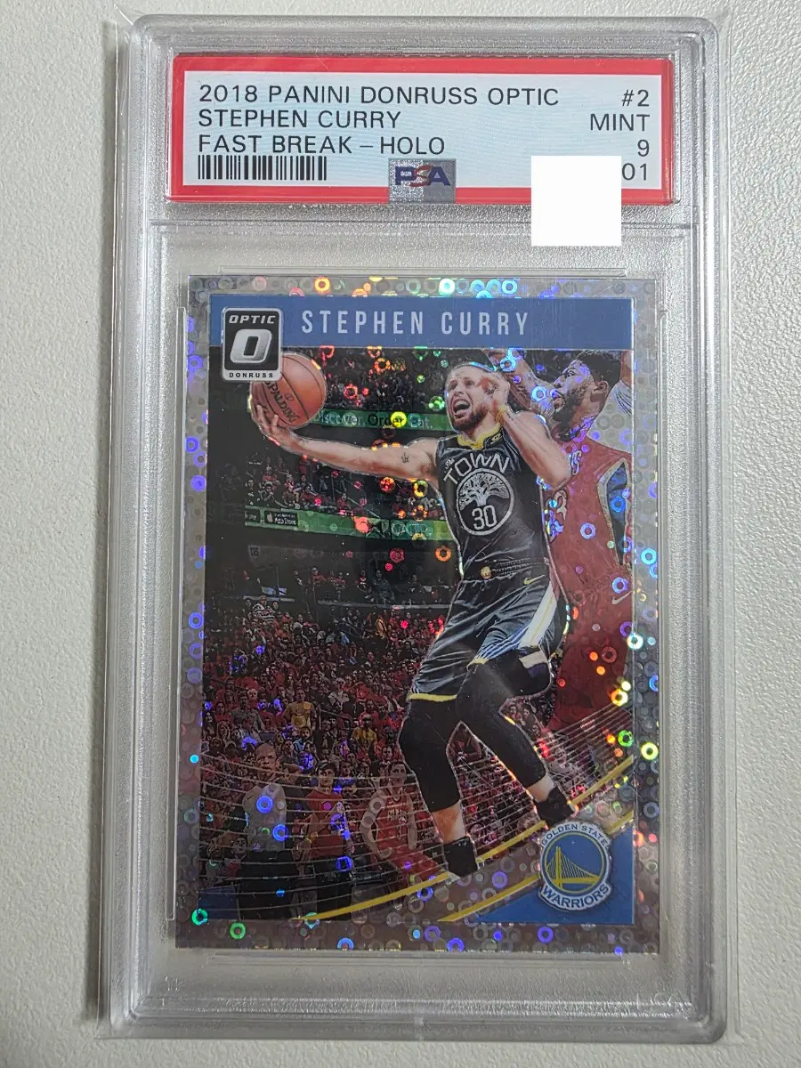 2018 nba 스테판 커리 돈러스 옵틱 fast break holo psa 9