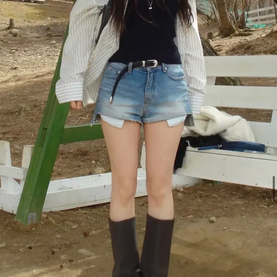 아워캐비넷 cutting half pants 숏팬츠 S ourcabinet