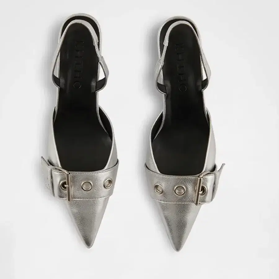 KHIIHO 실버 버클 슬링백 구두 250 (pointed buckle slingback)